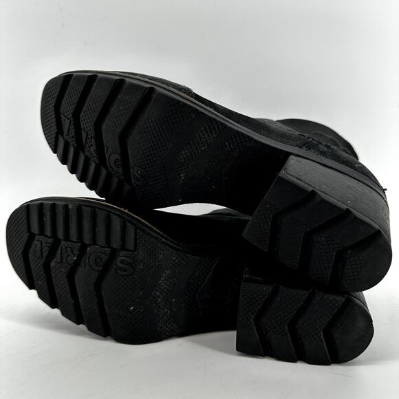 Sorel Cate Boots Chelsea Ankle Waterproof Leather Block Heel Slip On Black 7 - Picture 7 of 7